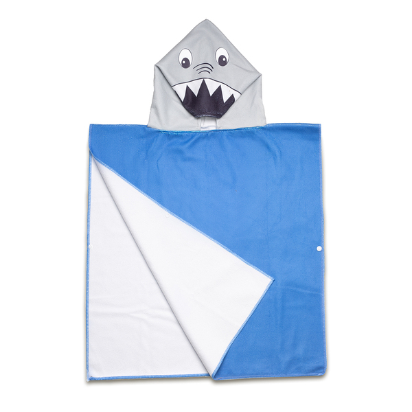 R07977.04 - Ponczo-ręcznik z kapturem Sharky, niebieski