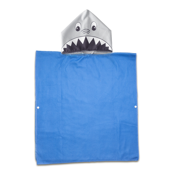 R07977.04 - Ponczo-ręcznik z kapturem Sharky, niebieski